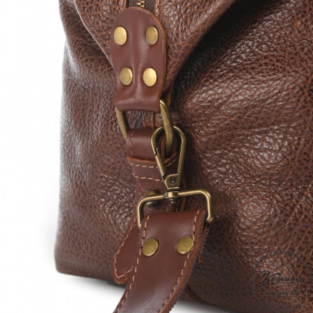 Кожаная дорожно-спортивная сумка Вашингтон (фактура коричневый)